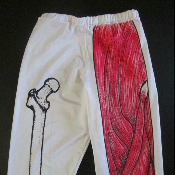 Vintage Inside Out Bodywear Leggings Bones Muscles Anatomy Image 1977 - Picture 2 of 8